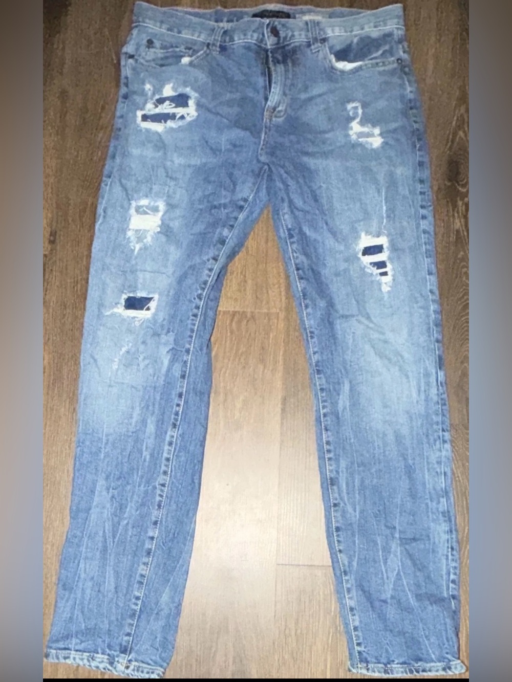 Aeropostale Distressed Light Blue Straight Jeans